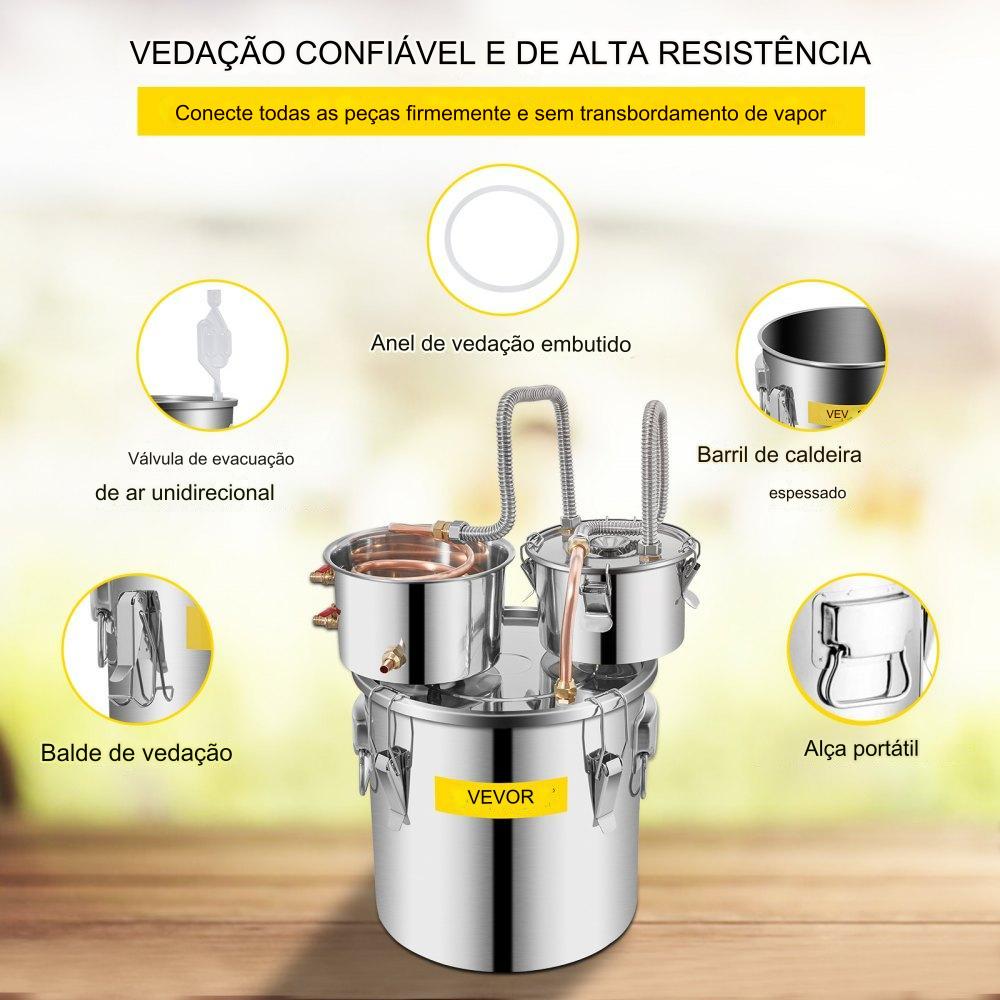 Destilador de Álcool 21L com 3 Potes