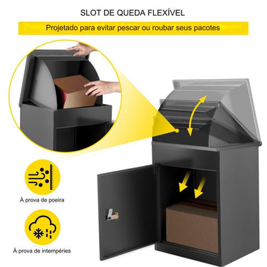 Caixa de Correio de Pacotes de Aço Galvanizado 44x35x58cm