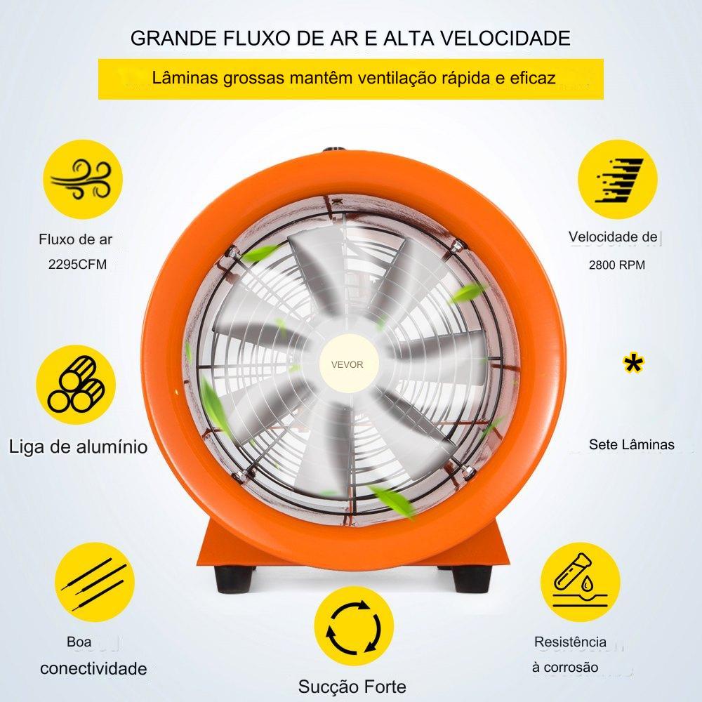 Ventilador de 300mm para Secagem de Construção