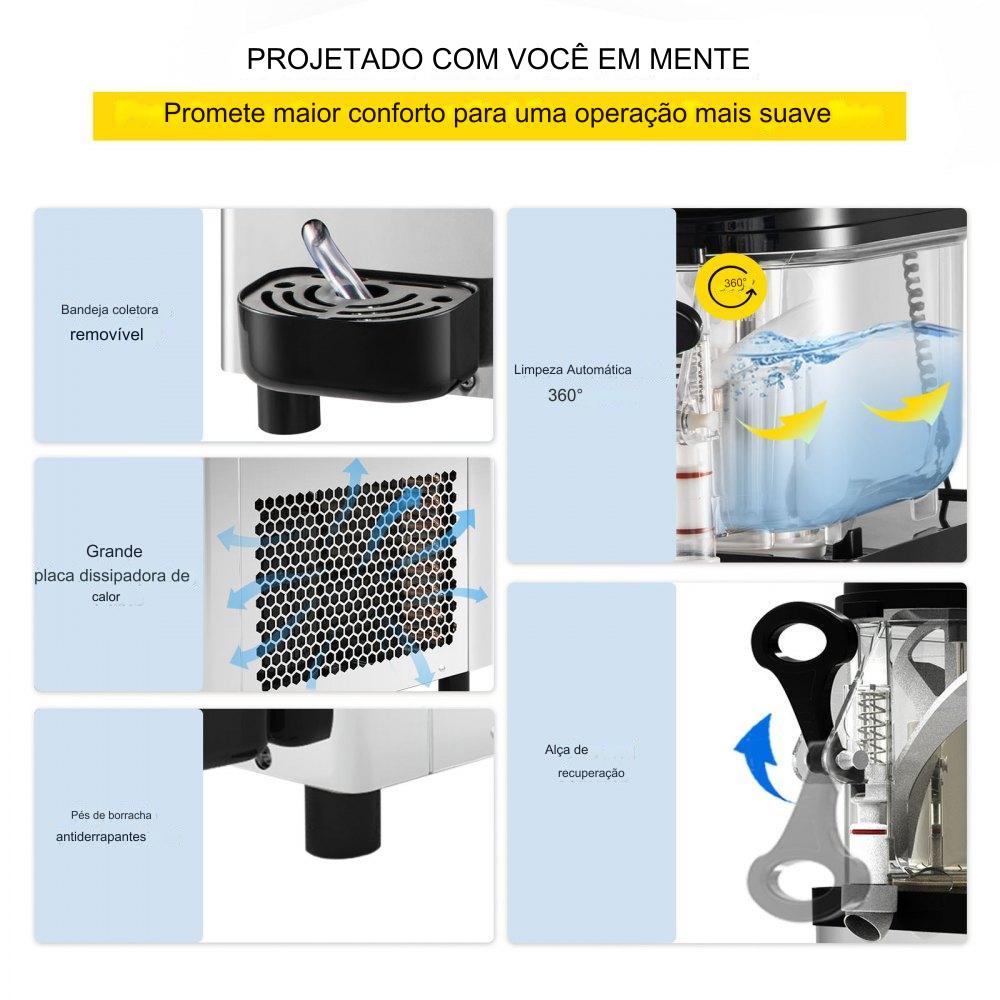 Máquina de Slushy em Aço Inoxidável 6L