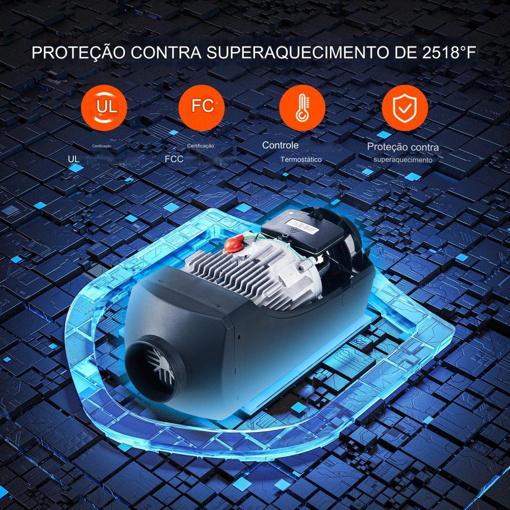 Aquecedor de Ar Diesel 5 kW 12V com Bluetooth