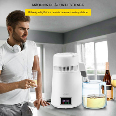 Destilador de Água 4L em Aço Inoxidável