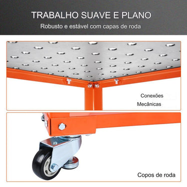 Mesa de Soldadura Móvel  91.4x61cm Capacidade de 272kg