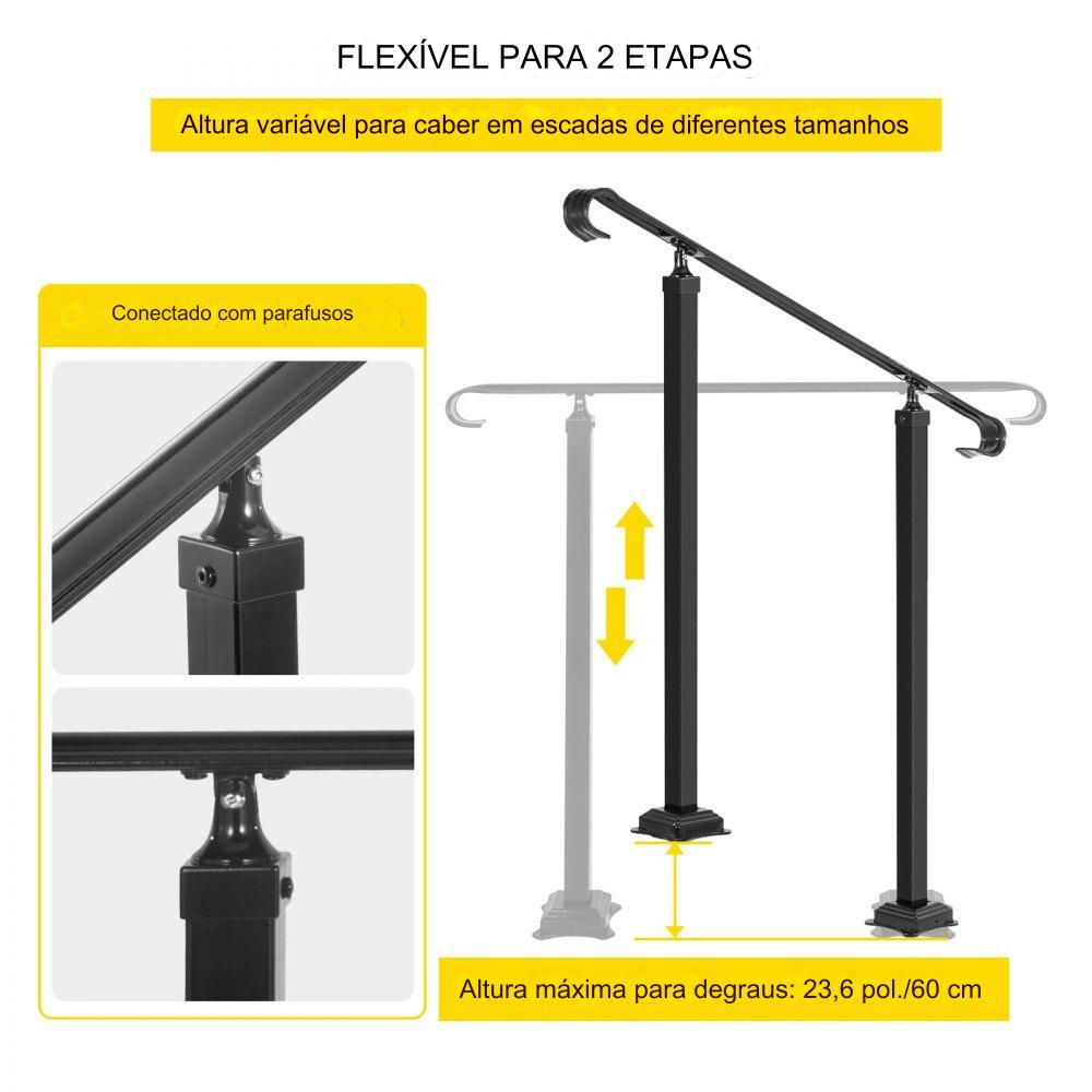 Corrimão de Ferro Forjado  para 2-3 Degraus