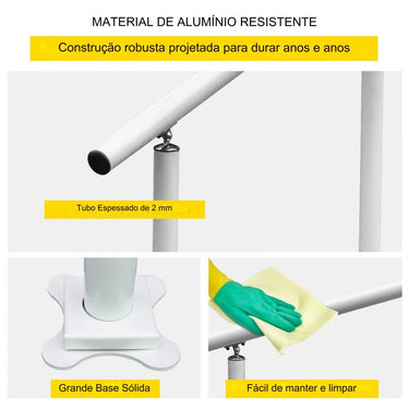 Corrimão de Alumínio para Entrada Externa - Branco