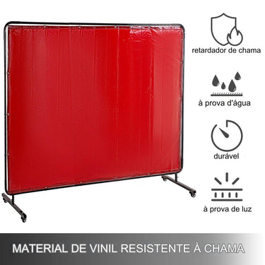 Cortina de Soldadura (Vinil 180x240cm Vermelho)