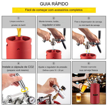 Dispensador de Cerveja em Aço Inoxidável de 4L