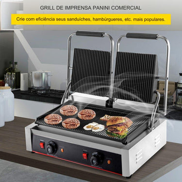 Placa de Grelhador Elétrica Dupla 3600W