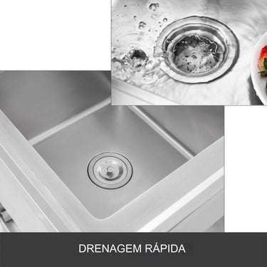 Pia de Cozinha 100x60cm 1 Cuba Esquerda