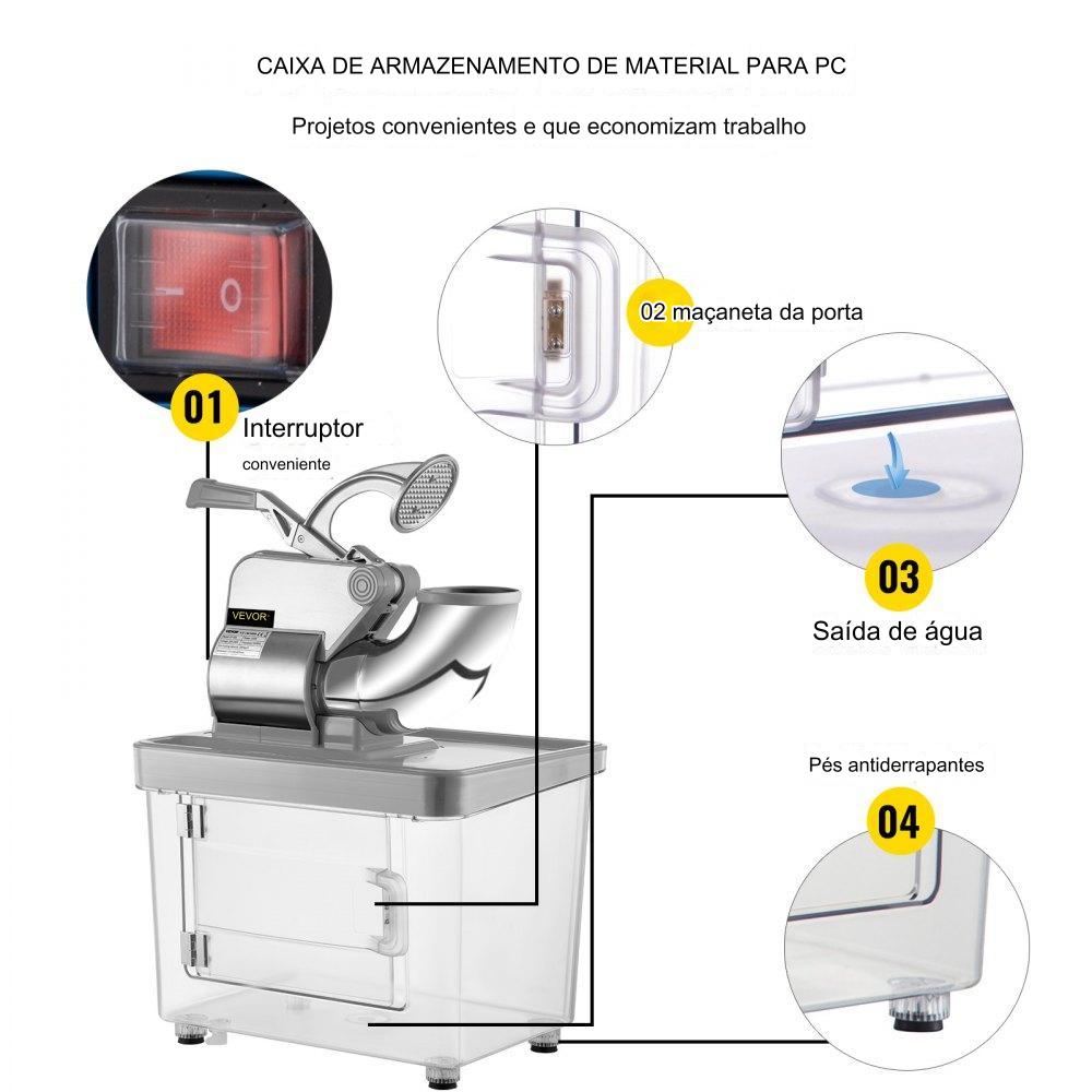Triturador de Gelo Comercial (300W Prateado)