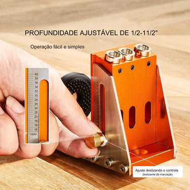 Kit de Jig de Furo de Bolso  com Broca de Ângulo