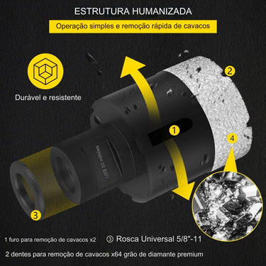 Conjunto de Brocas de Diamante para Rebarbadora  - 9 peças