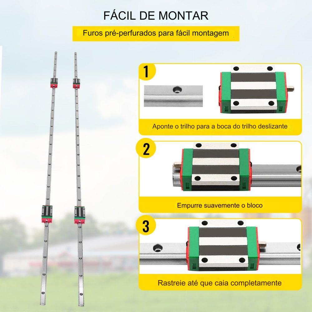 Guia Linear HSR15 de 1500mm com Trilho Linear de 15mm