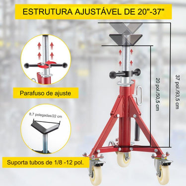 Suporte de Tubo em V - 300mm