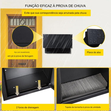 Caixa de Correio de Embutir com Código 32x16x43cm