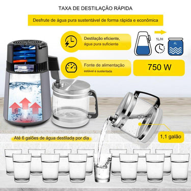 Destilador de Água com Filtro de 4L