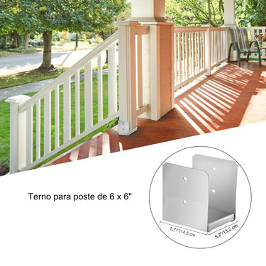 Base Ajustável para Poste de Inox 6x6