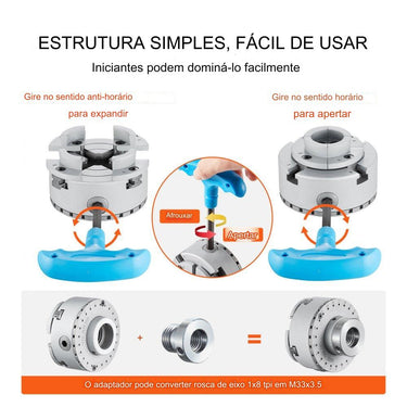 Mandril de Torno de 4 Blocos (70mm)