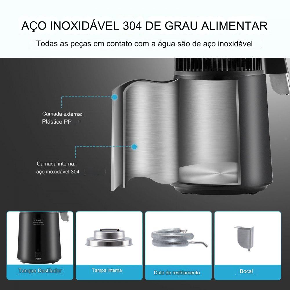 Destilador de Água (4L Preto)