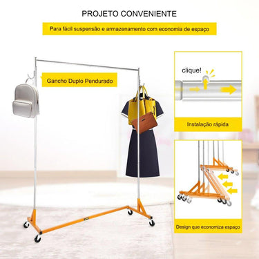 Carrinho de Roupas - 3x Laranja