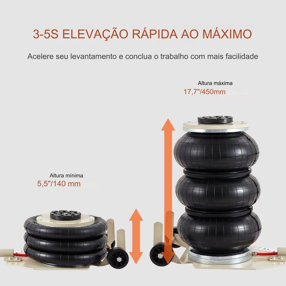 Macaco Pneumático para Automóveis de 6 Toneladas