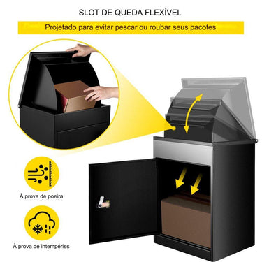 Caixa de Correio XXL Preto 44x35x58cm