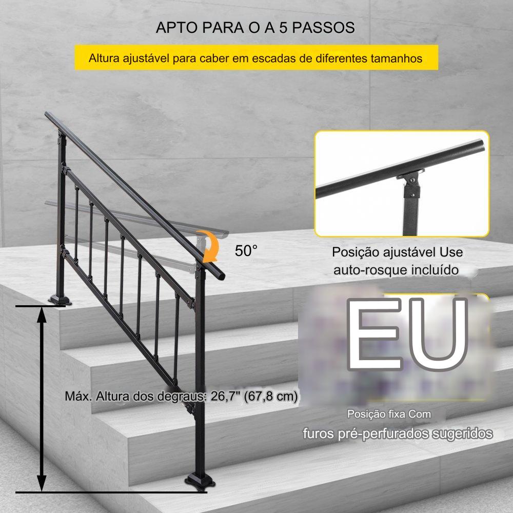 Corrimão de Ferro Forjado  67.8cm - 1-4 Degraus