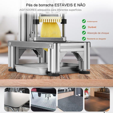Cortador de Batatas Fritas  1/4" 3/8"