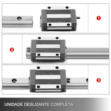 Guia Linear HGH20 1200mm - 2x Linearschienen com Blocos