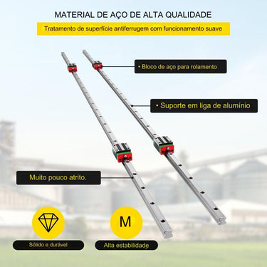 Guia Linear HSR15 de 1500mm com Trilho Linear de 15mm