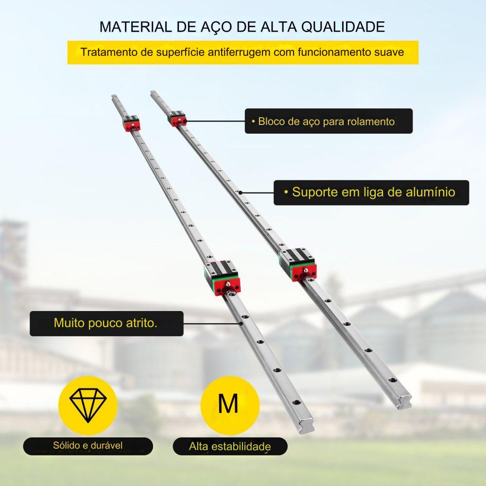 Guia Linear HSR15 de 1500mm com Trilho Linear de 15mm