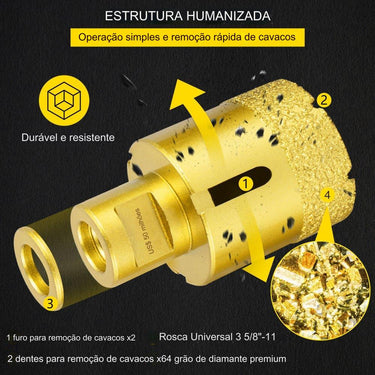 Conjunto de Brocas de Diamante  - 4.5-5-2-3.5mm 5 peças