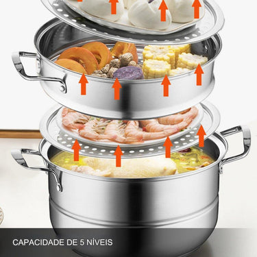 Panela de Cozimento a Vapor de 30cm