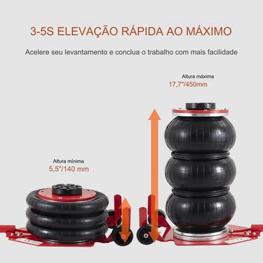 Jack de Ar Triplo para Carros 6t