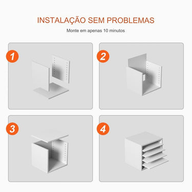 Organizador de mesa A4 packable - branco (5 compartimentos)