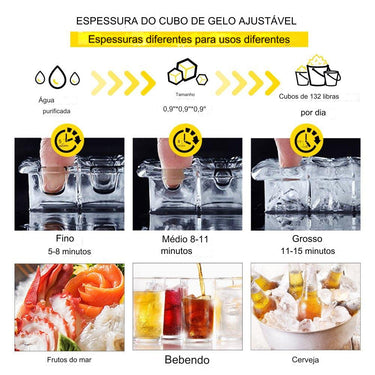 Máquina de Gelo Comercial (132 lb)