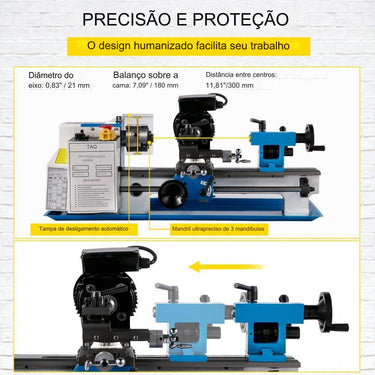 Mini Torno de Metal (50-2500rpm)