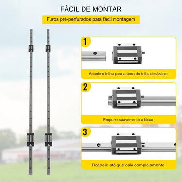 Guia Linear HGH20 de 1500mm com Blocos de Rolamento Mecânicos