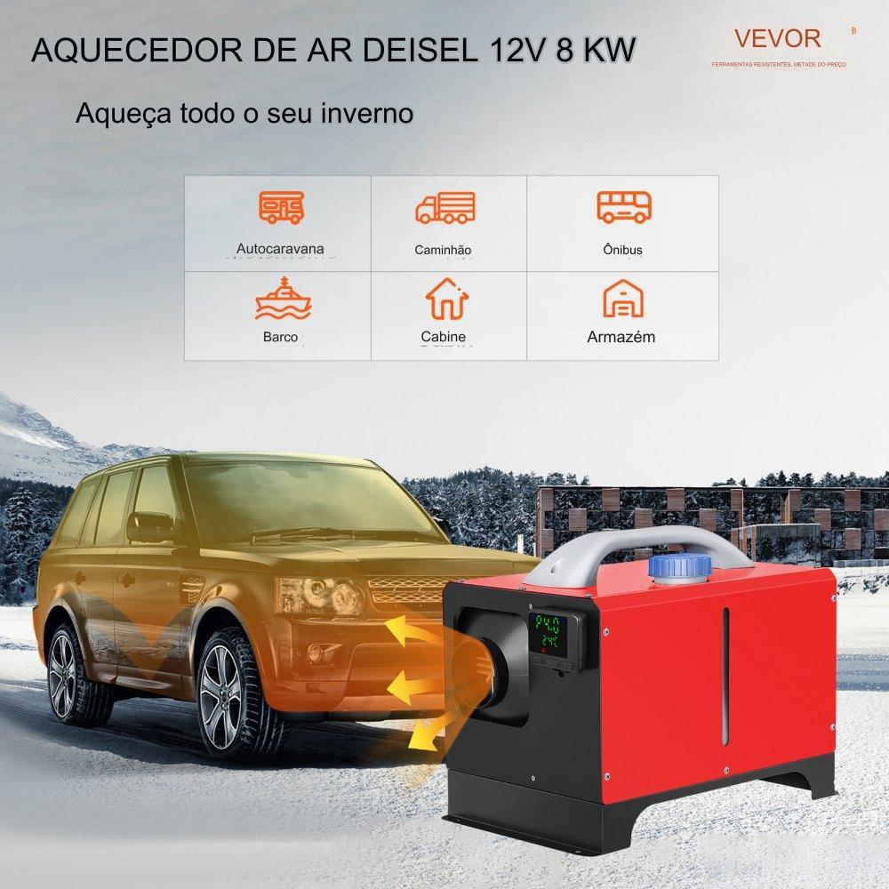 Aquecedor a Diesel 12V 8KW com LCD