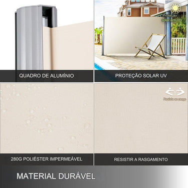 Toldo Retrátil Creme 160x300cm