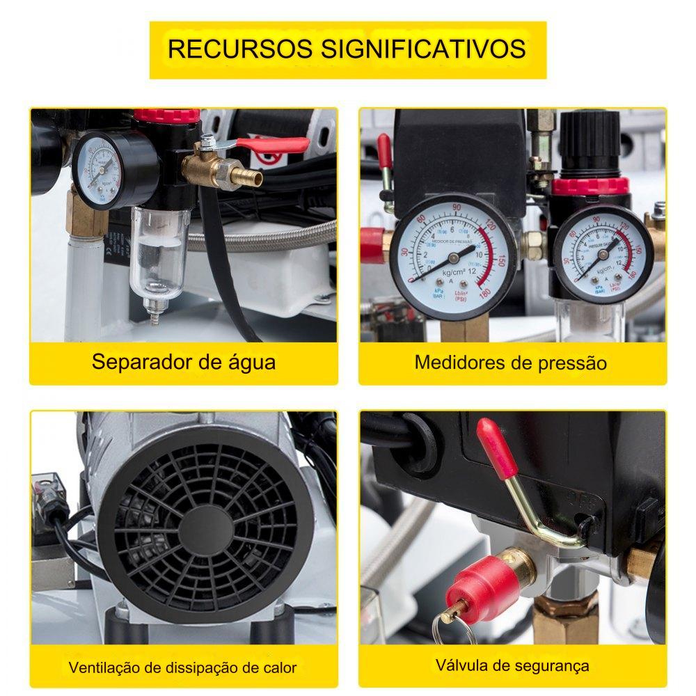 Compressor de Ar Silencioso  - 9L 550W 48dB