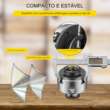 Mandril de Torno de 4 Garras  - 95mm Rosca 1"