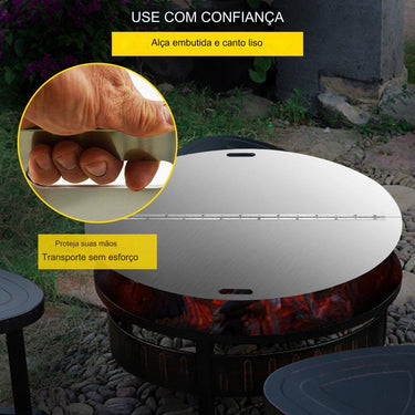 Tampa para Fogueira - 101.6cm em Aço Inoxidável 430