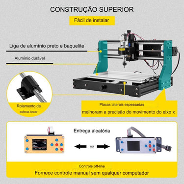 Máquina de Fresagem CNC 3018 Pro com Laser 5.5W