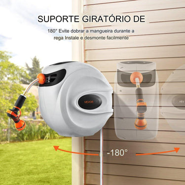 conjunto de mangueira jardim  e enrrolador 25m x 12mm