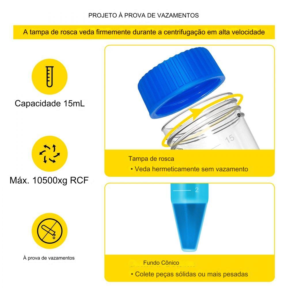 Tubos Cônicos de Centrifugação 15ml