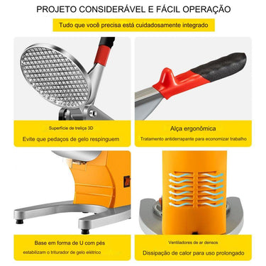 Triturador de Gelo Elétrico (300W Amarelo)