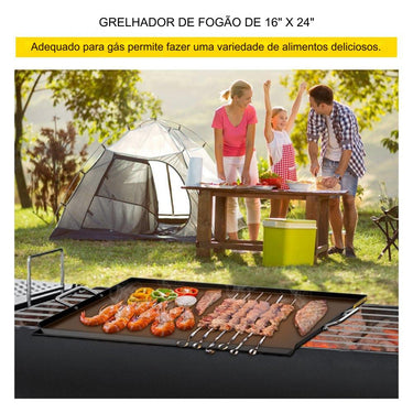 Placa de Grelhador Elétrica em Aço 600x400x25mm