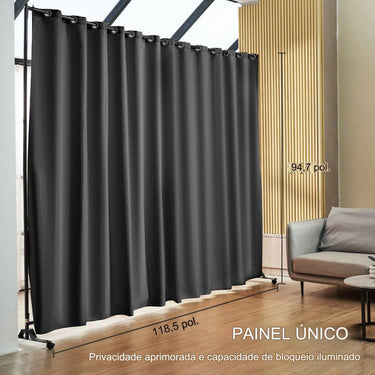 tela cortina móvel para divisão de espaços