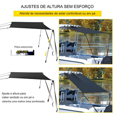 Toldo Bimini para Barco (1.83x1.52m Azul)